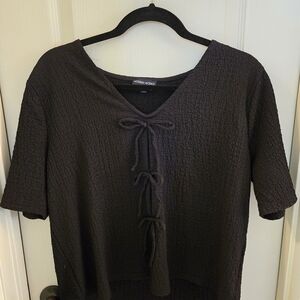Black Textured Women's Top